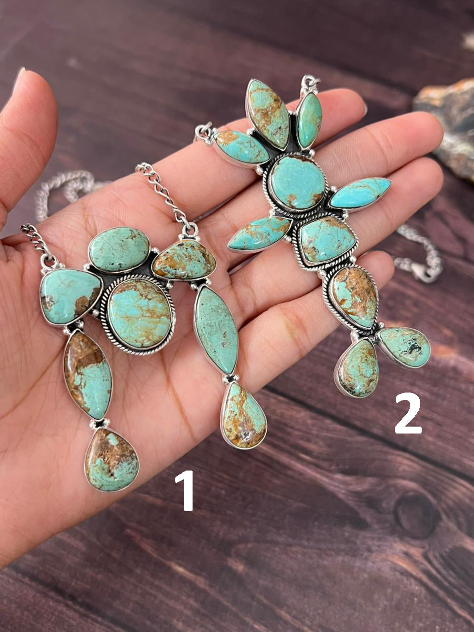Handmade Sterling Silver Baja Turquoise Collection: Necklace "Signed Nizhoni"