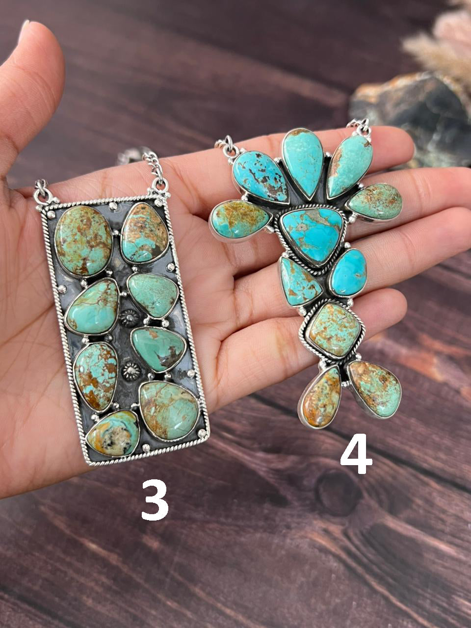 Handmade Sterling Silver Baja Turquoise Collection: Necklace "Signed Nizhoni"