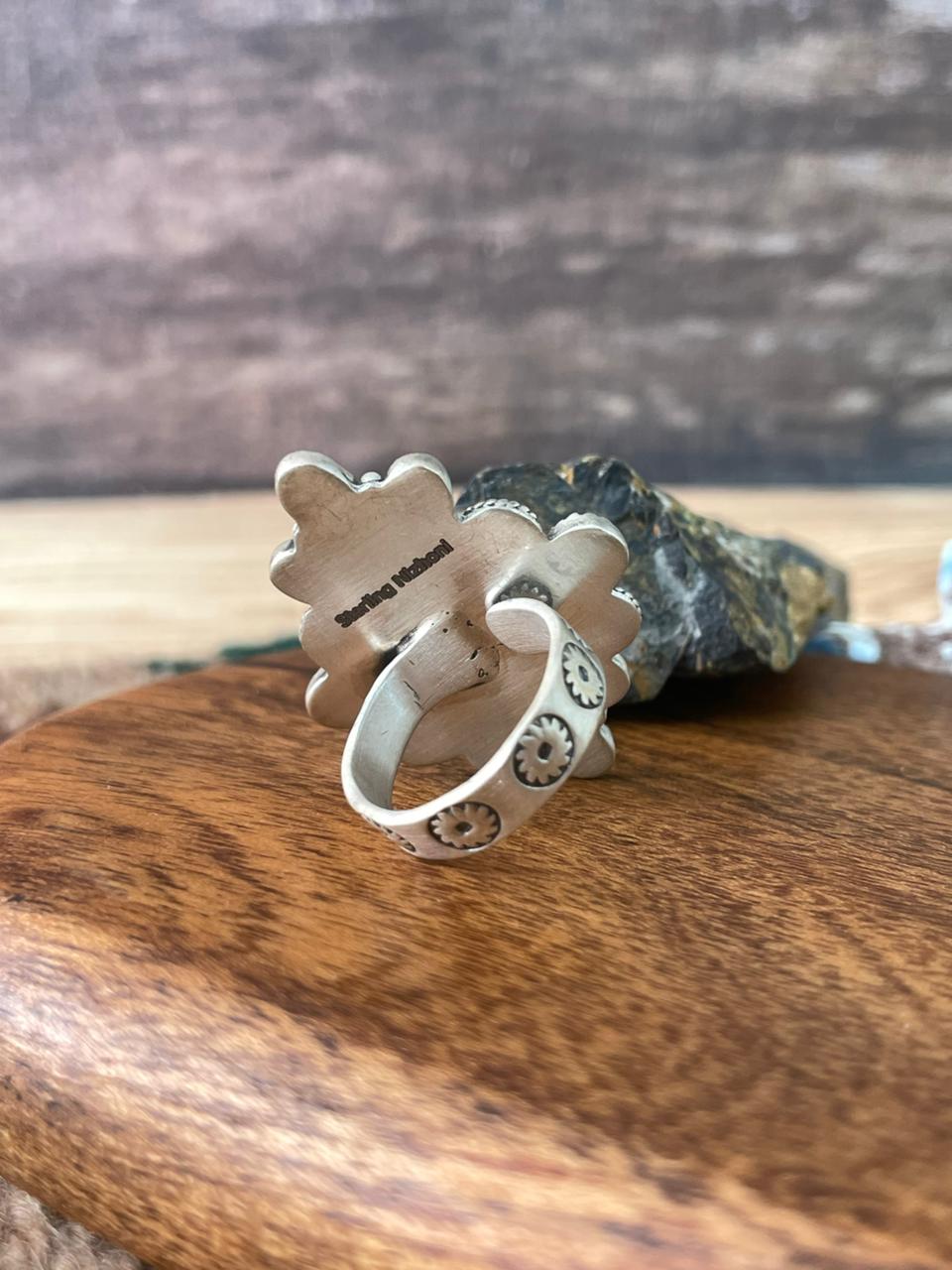 Handmade Sterling Silver Cotton Candy Adjustable Ring "Signed Nizhoni"
