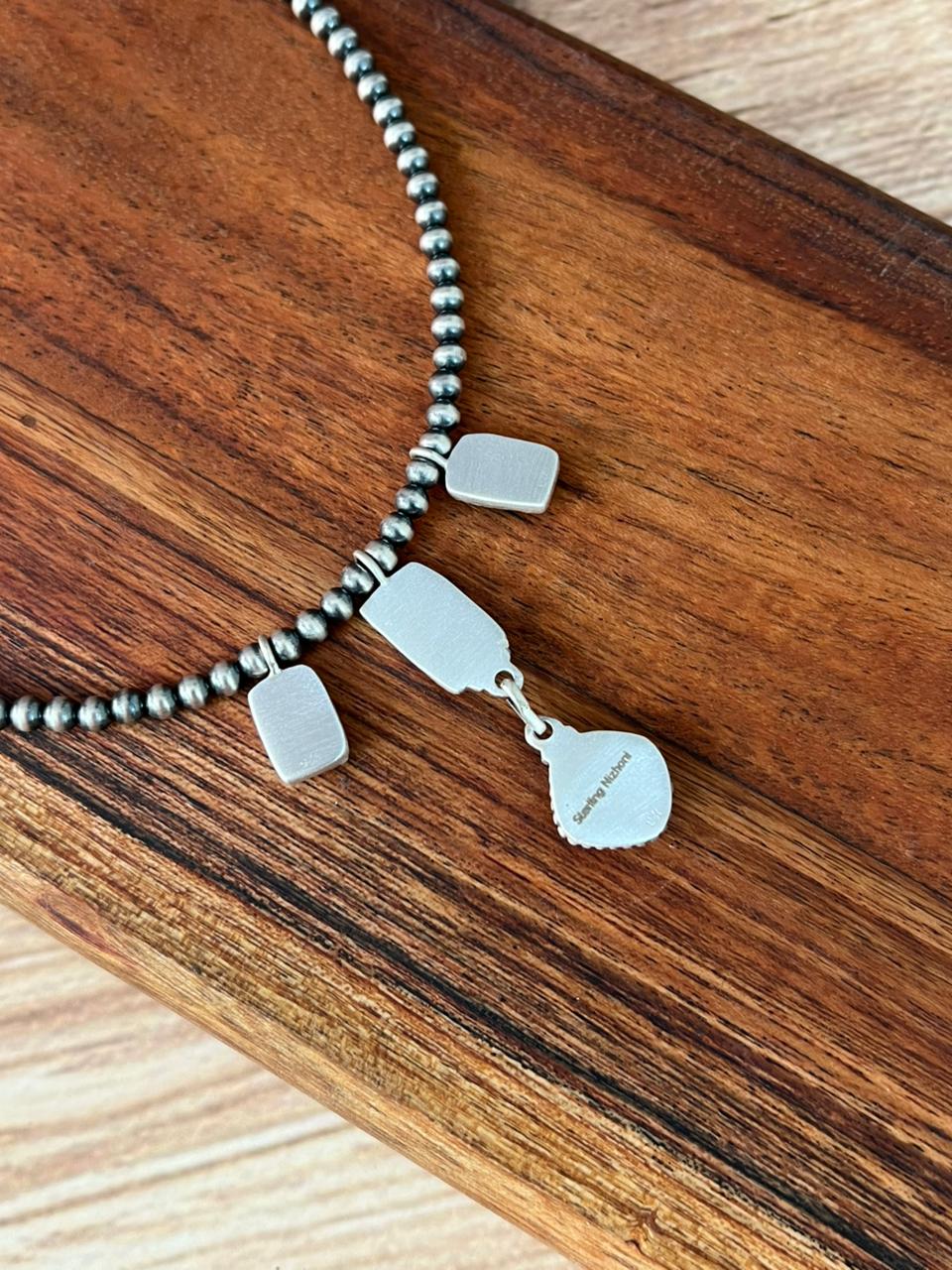 Handmade Sterling Silver Santa Maria Turquoise Layerd Necklace "Signed Nizhoni"