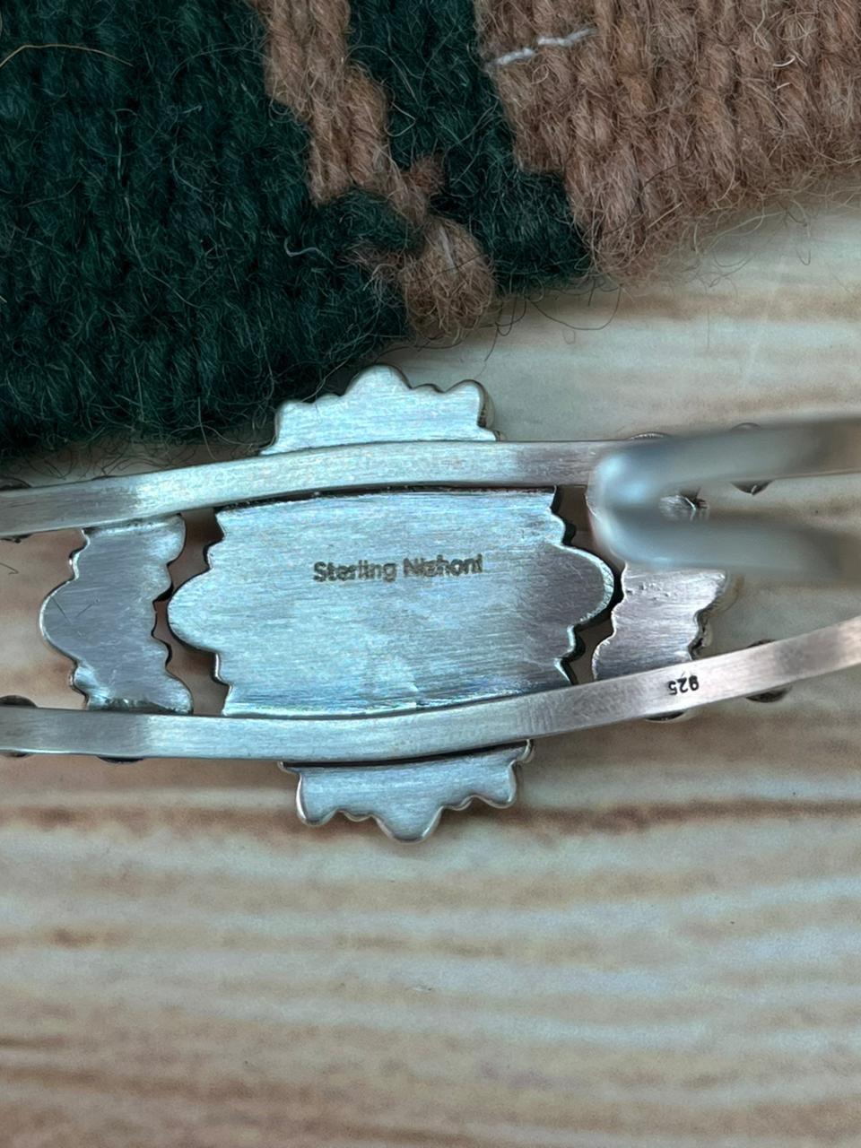 Handmade Sterling Silver Spring Collection: Sonoran Mountain Turquoise with Orange Mojave, Cotton Candy and White Buffalo Cuff Bracelet "Signed Nizhoni"