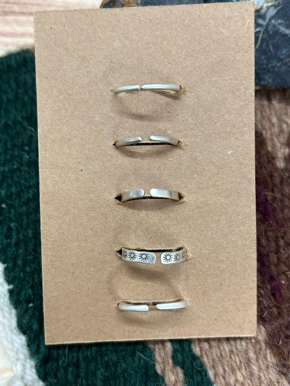 Handmade Sterling Silver Mojave with Kingman Turquoise Adjustable Ring Card