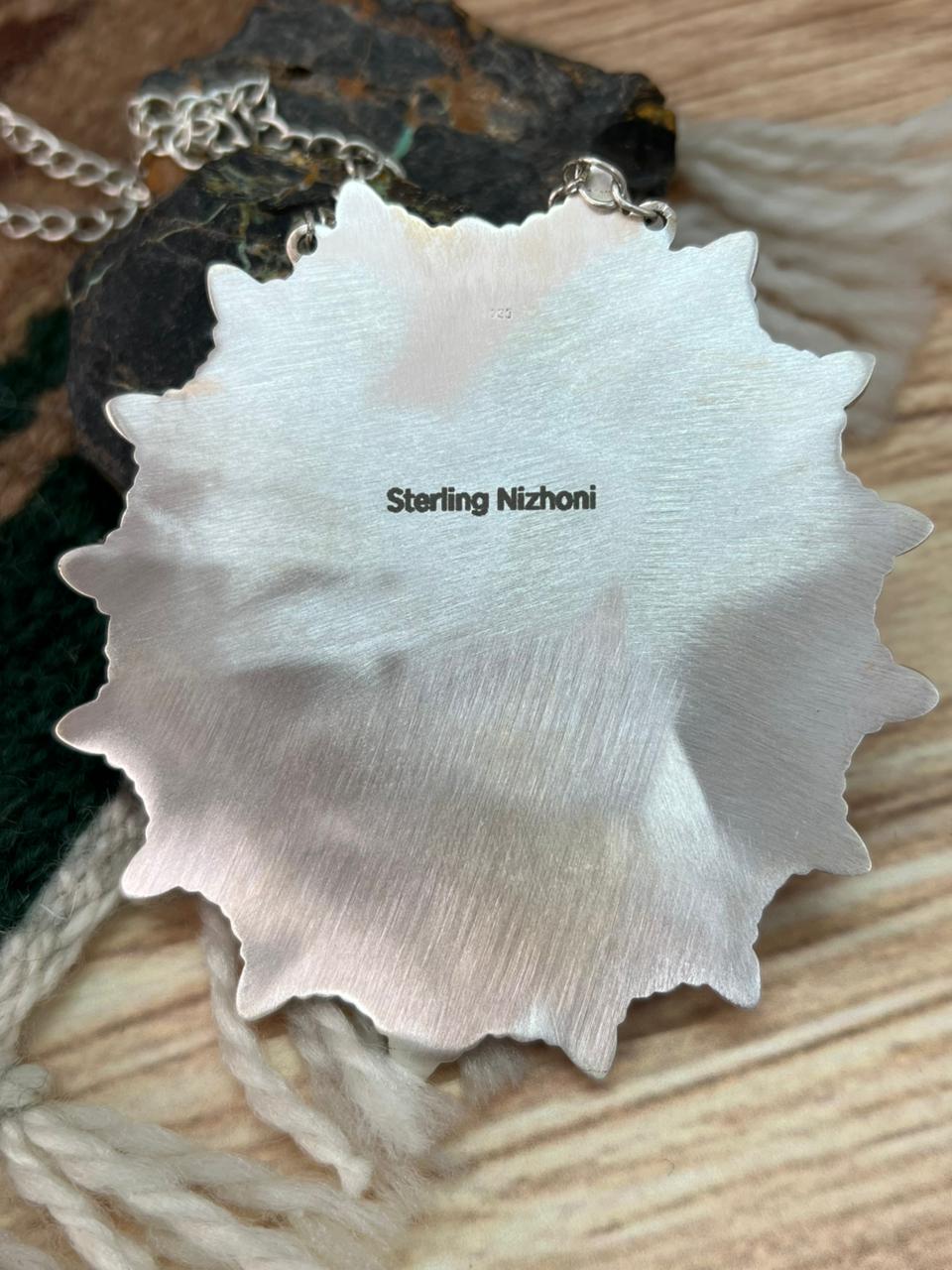 Handmade Sterling Silver Cotton Candy Necklace "Signed Nizhoni"