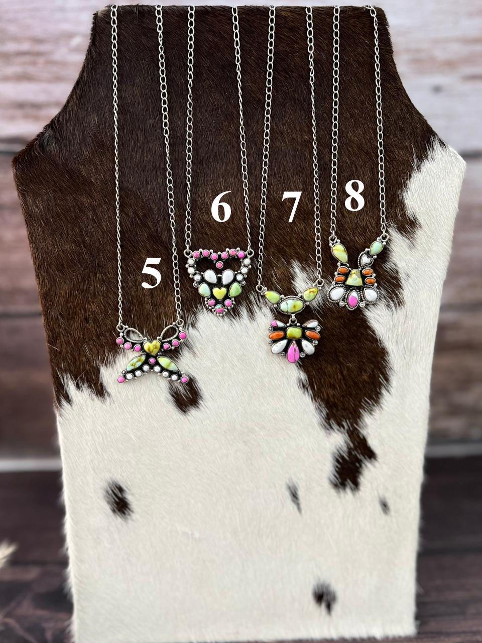 Handmade Sterling Silver Spring Collection: Palomino Turquoise with Cotton Candy, Orange Mojave and White Buffalo Necklace "Signed Nizhoni"