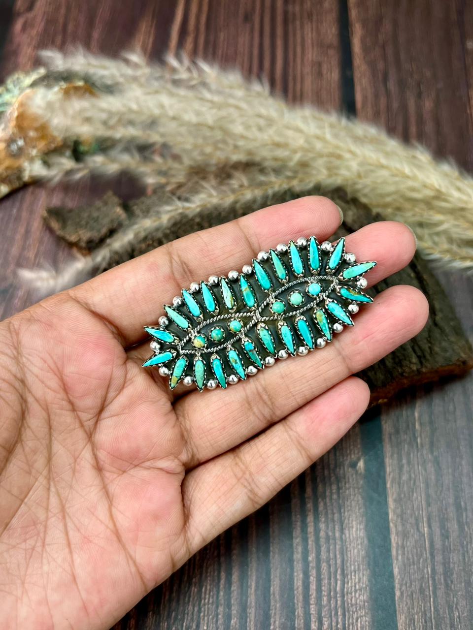 Handmade Sterling Silver Kingman Turquoise Adjustable Ring "Signed Nizhoni"