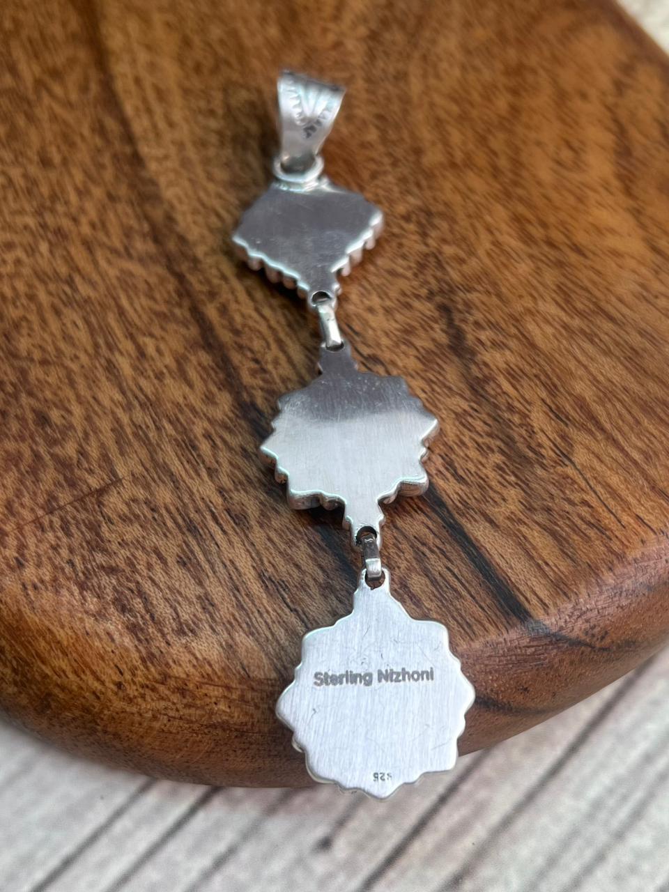Handmade Sterling Silver Cotton Candy Pendant "Signed Nizhoni" (5)