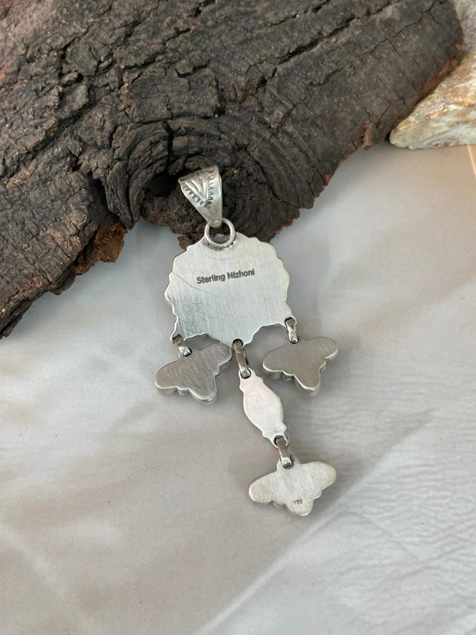 Handmade Sterling Silver Cotton Candy Pendant "Signed Nizhoni" (8)