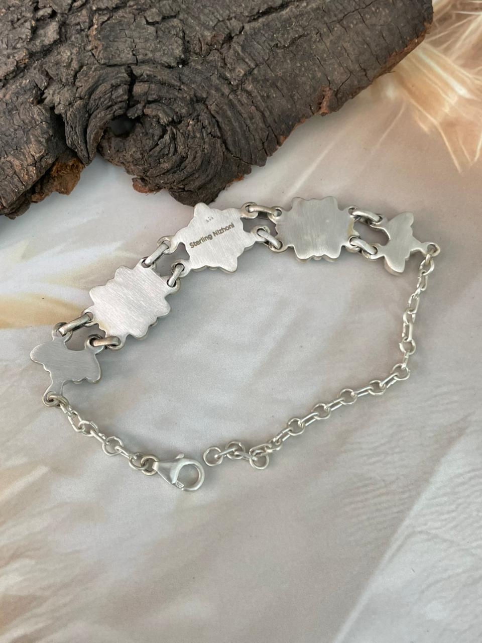 Handmade Sterling Silver Cotton Candy Bracelet "Signed Nizhoni"