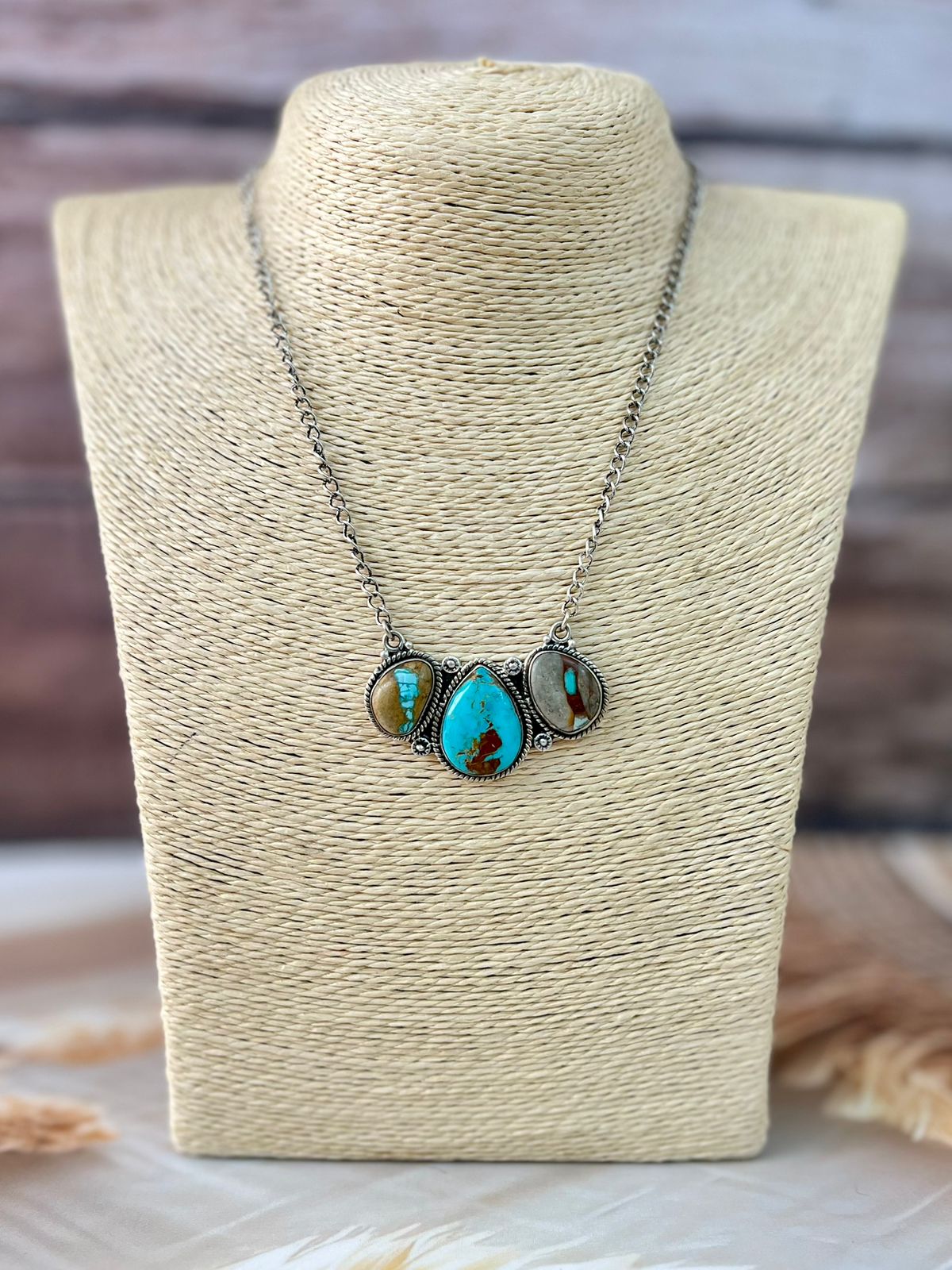 Handmade Sterling Silver Royston Turquoise Necklace "Signed Nizhoni"