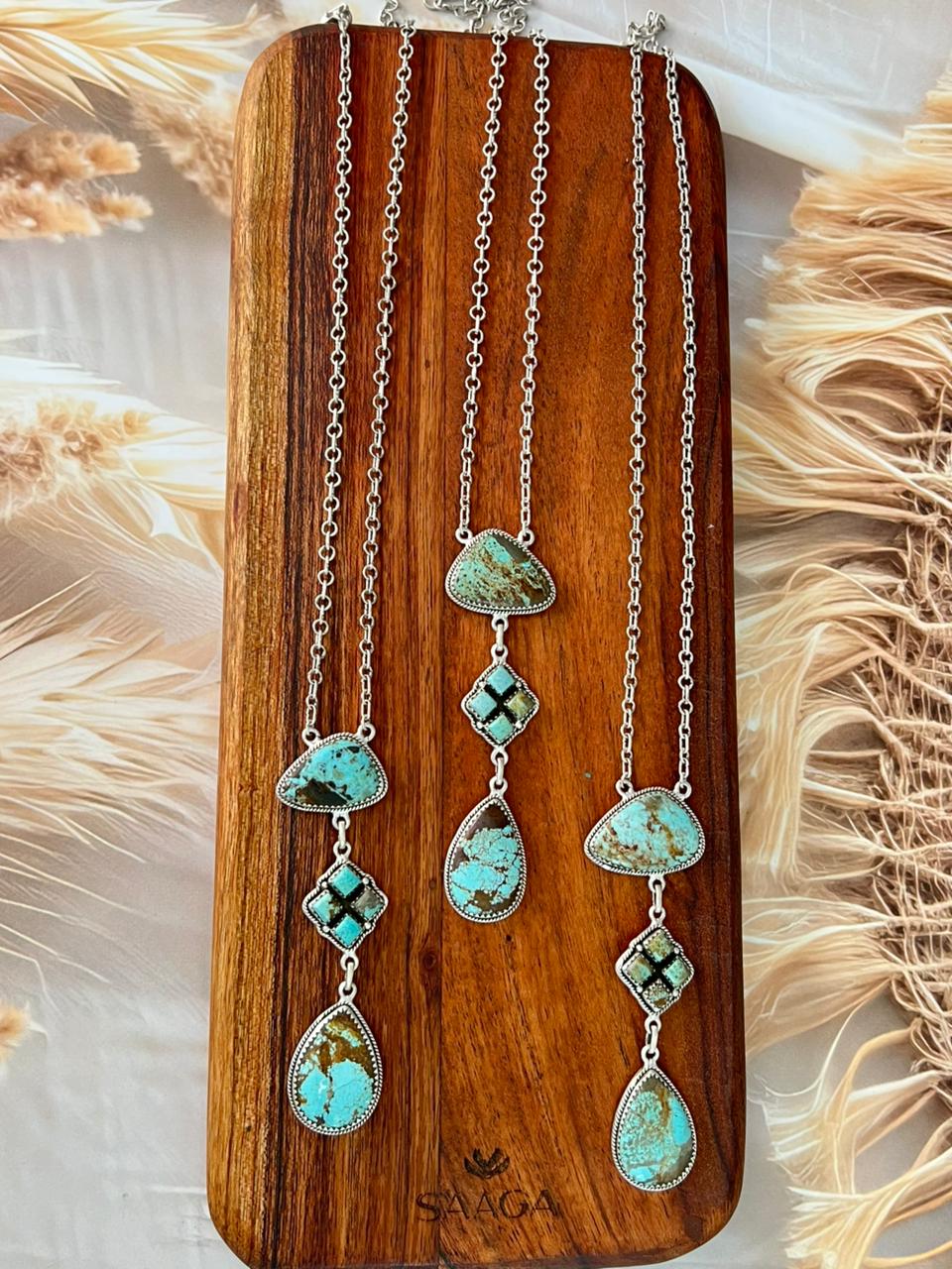 Handmade Sterling Silver Number 8 Turquoise Necklace "Signed Nizhoni"