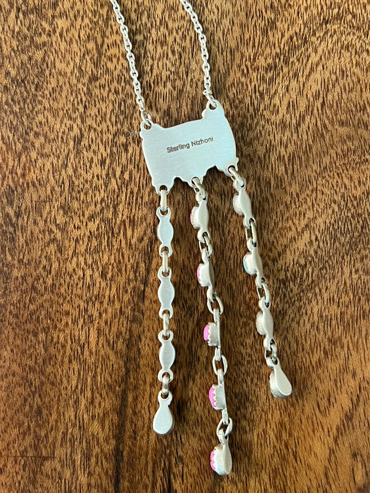Handmade Sterling Silver Cotton Candy Necklace "Signed Nizhoni"