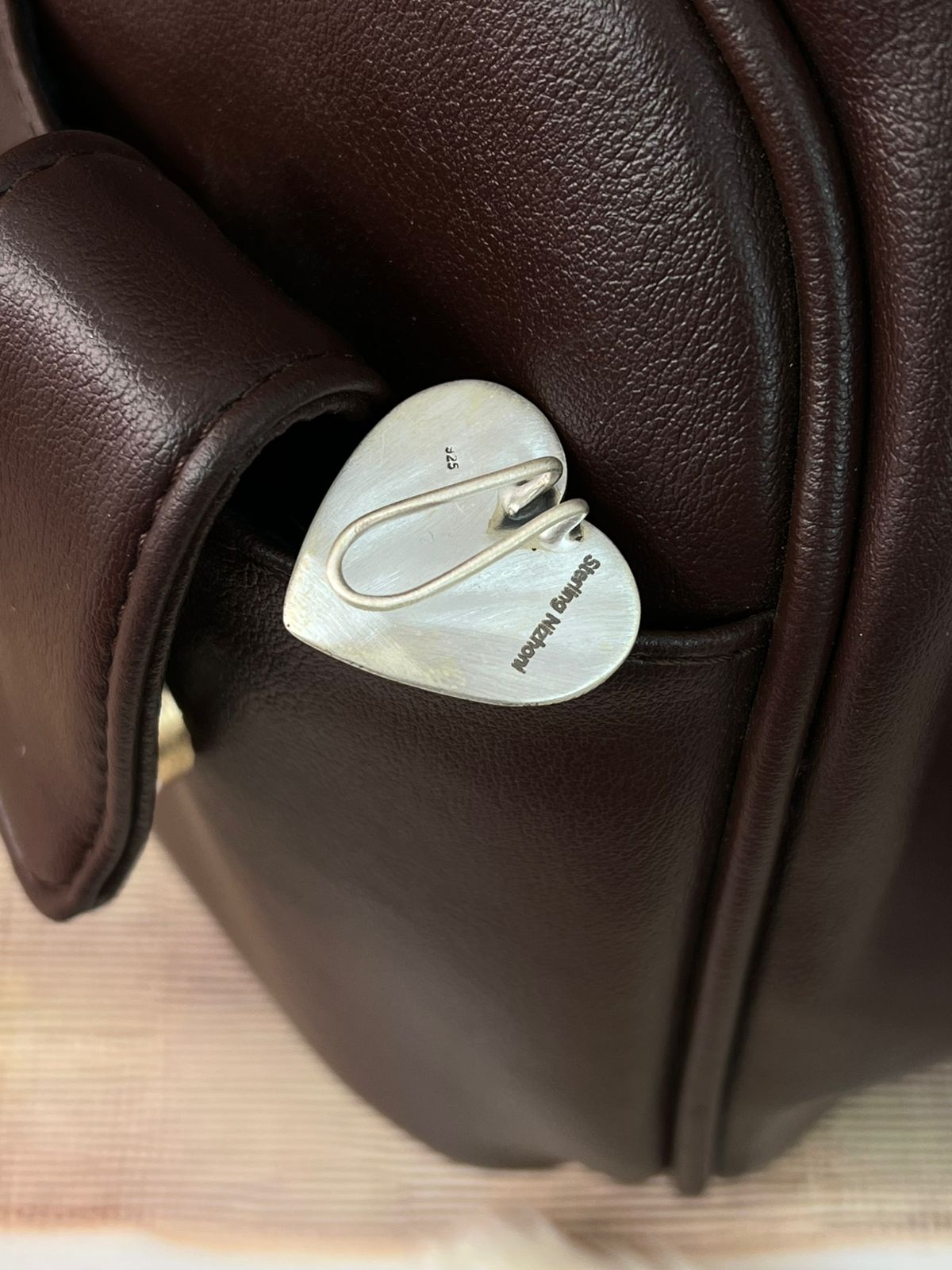 Handmade Sterling Silver 4th Of July Collection: Coral with Lapis and White Buffalo Heart Purse Pin "Signed Nizhoni"
