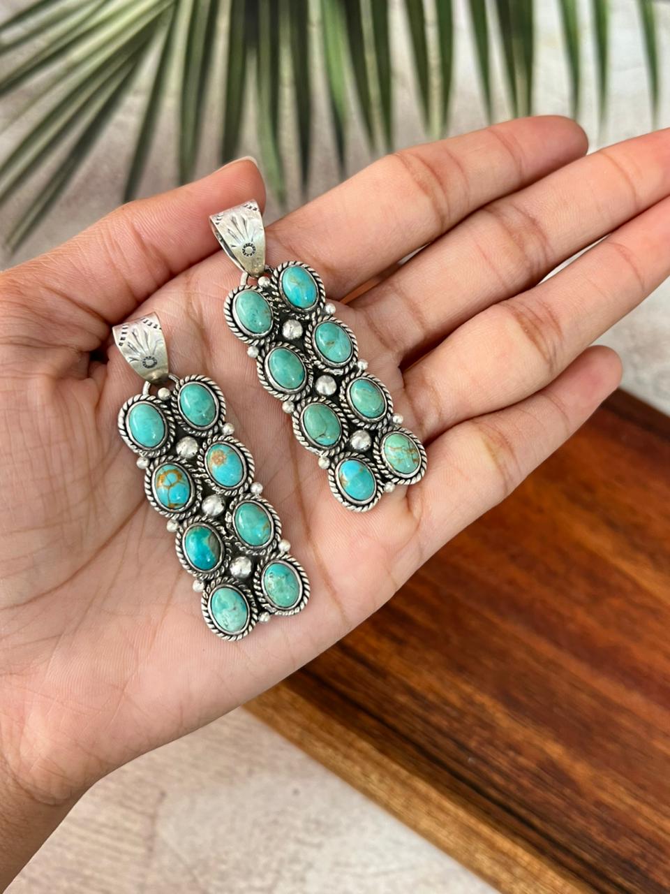 Handmade Sterling Silver Kingman Turquoise Pendant "Signed Nizhoni"