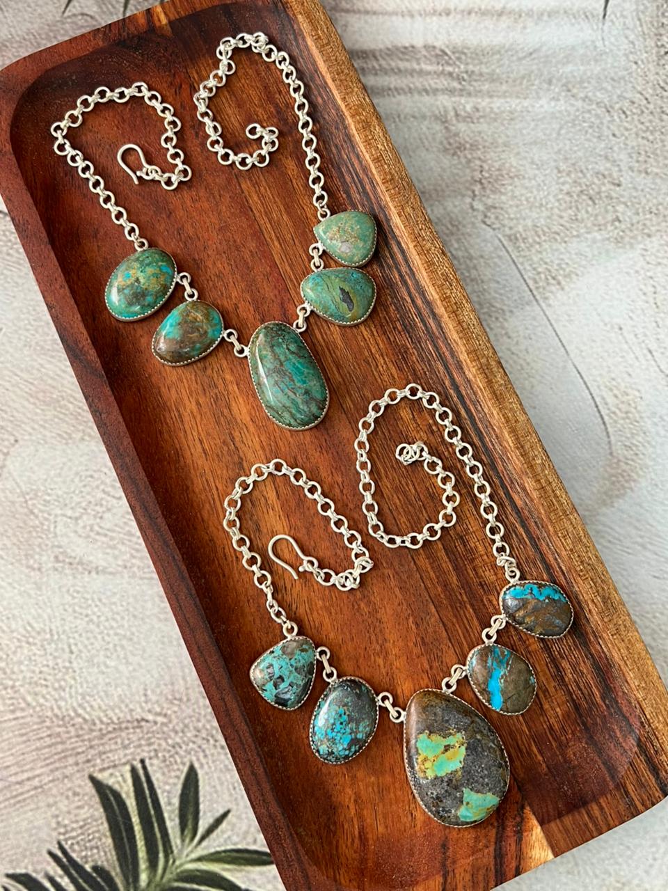 Handmade Sterling Silver Royston Turquoise Collection: Necklace "Signed Nizhoni"