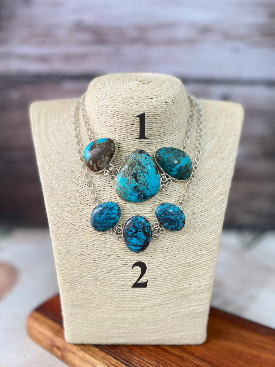 Handmade Sterling Silver Kingman Turquoise Collection: Choker Necklace "Signed Nizhoni" (1)