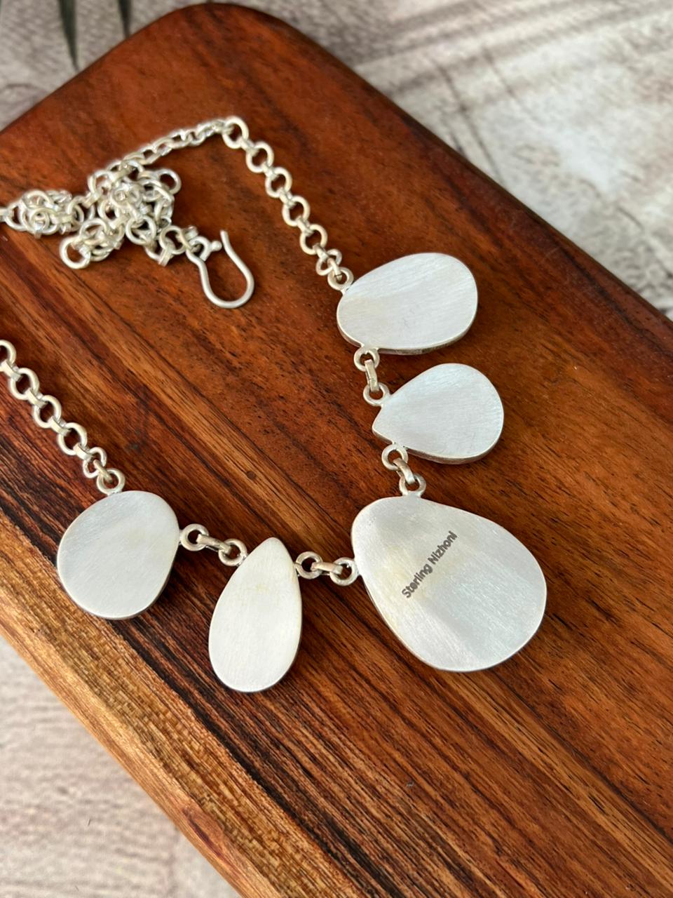 Handmade Sterling Silver Royston Turquoise Collection: Necklace "Signed Nizhoni"