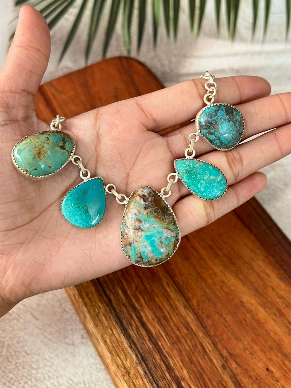 Handmade Sterling Silver Royston Turquoise Collection: Necklace "Signed Nizhoni"