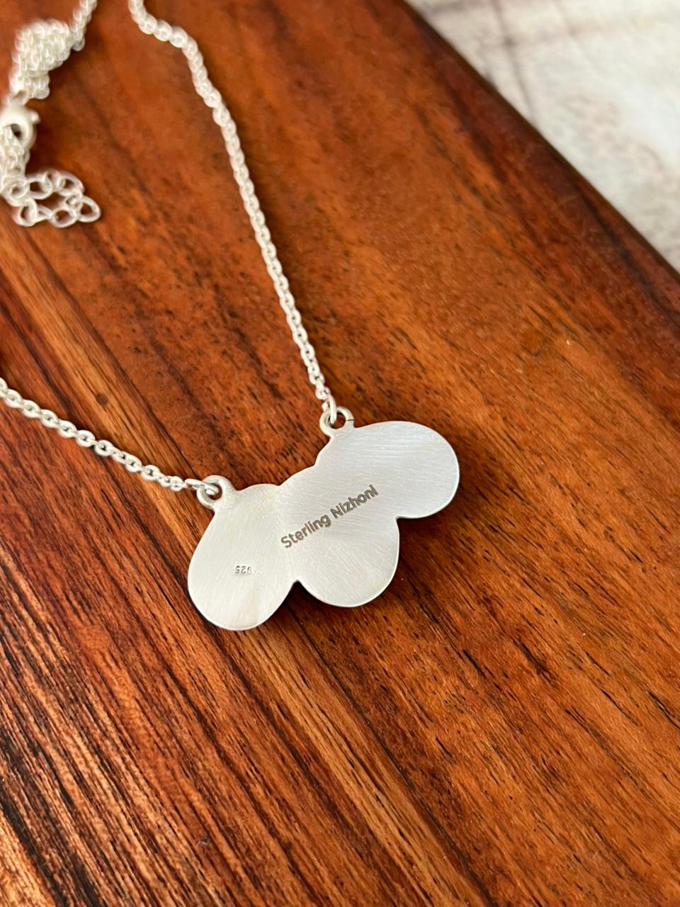 Handmade Sterling Silver Santa Maria Turquoise Necklace "Signed Nizhoni"