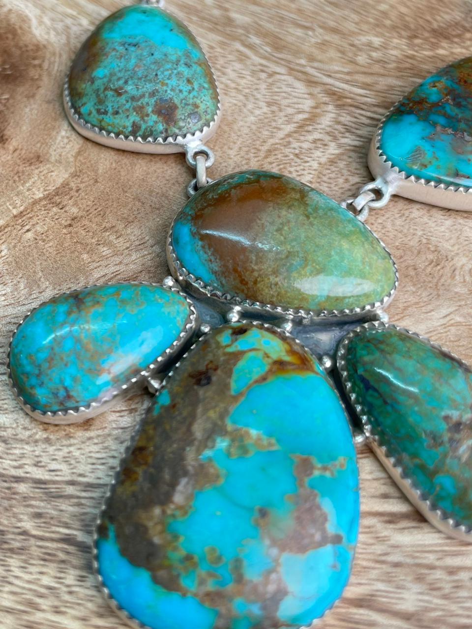 Handmade Sterling Silver Royston Turquoise Collection: Necklace "Signed Nizhoni"