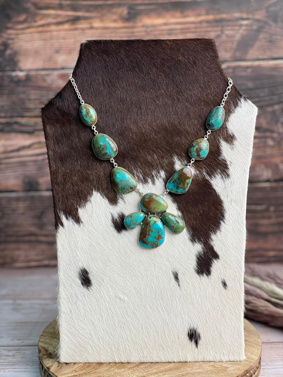 Handmade Sterling Silver Royston Turquoise Collection: Necklace "Signed Nizhoni"