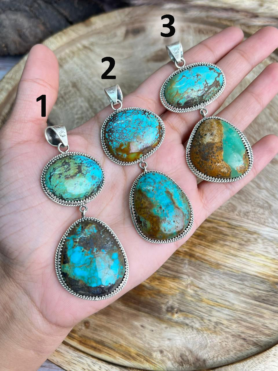 Handmade Sterling Silver Royston Turquoise Collection: Pendant "Signed Nizhoni"