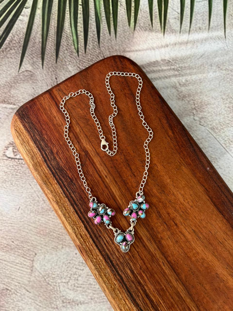 Handmade Sterling Silver Cotton Candy Necklace "Signed Nizhoni"