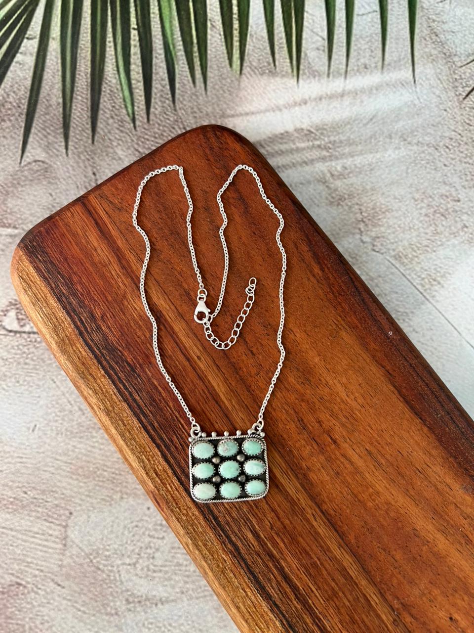 Handmade Sterling Silver Paloma Turquoise Necklace "Signed Nizhoni"