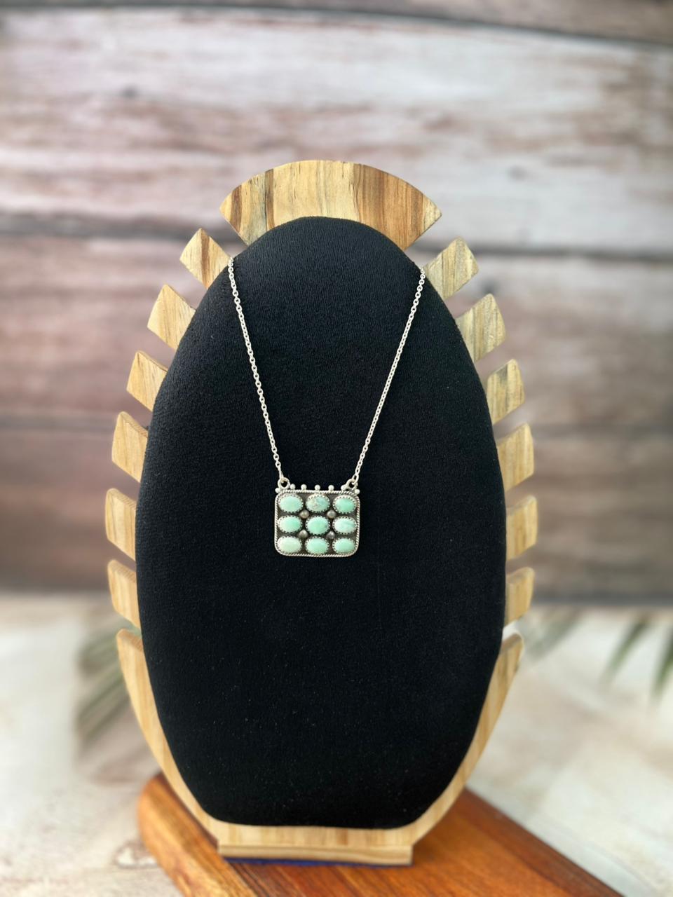 Handmade Sterling Silver Paloma Turquoise Necklace "Signed Nizhoni"
