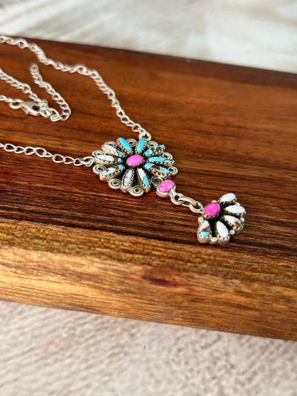 Handmade Sterling Silver Cotton Candy Necklace "Signed Nizhoni"