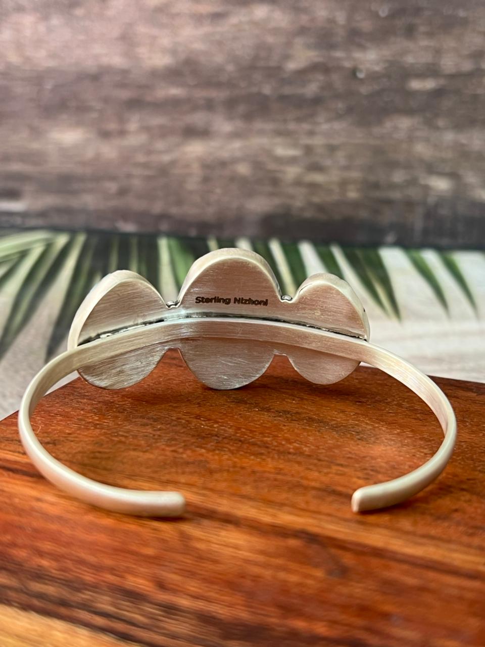 Handmade Sterling Silver Royston Turquoise Collection: Cuff Bracelet "Signed Nizhoni"