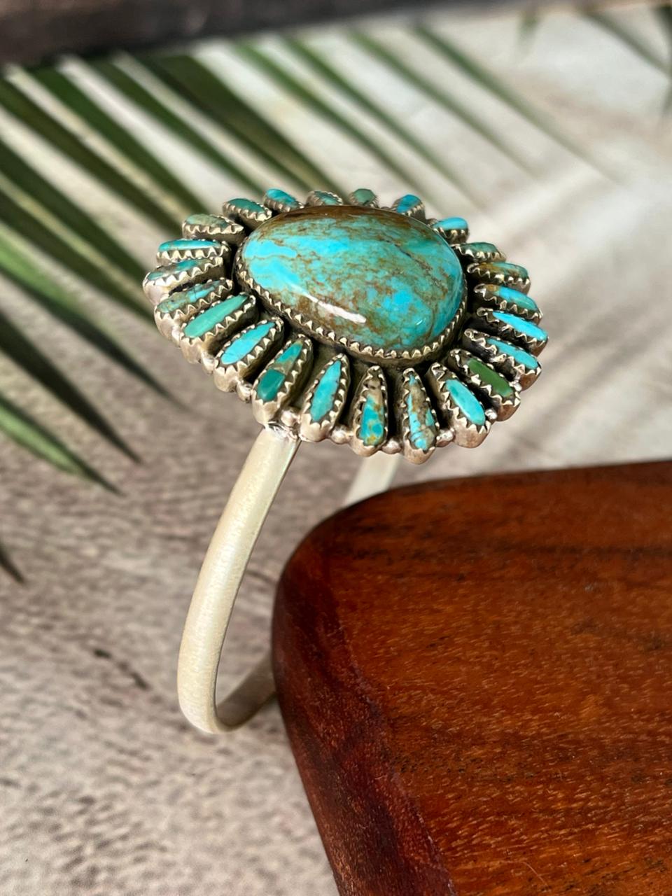 Handmade Sterling Silver Royston Turquoise Collection: Cuff Bracelet "Signed Nizhoni"