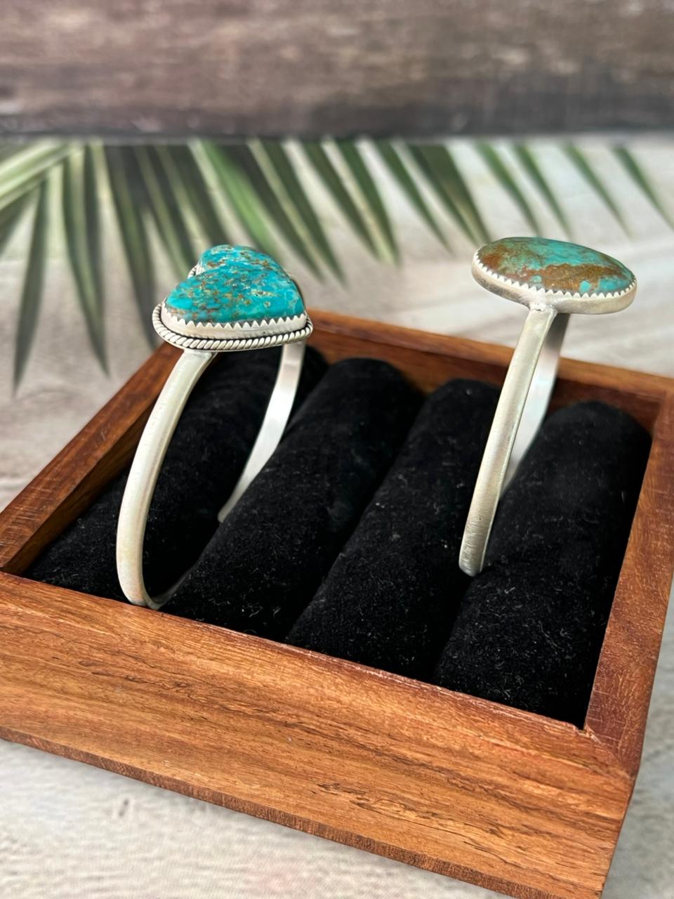Handmade Sterling Silver Royston Turquoise Collection: Cuff Bracelet "Signed Nizhoni"