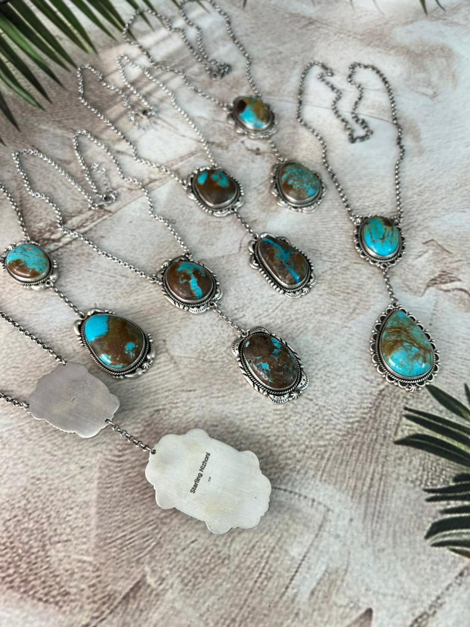 Handmade Sterling Silver Royston Turquoise Collection: Necklace "Signed Nizhoni"