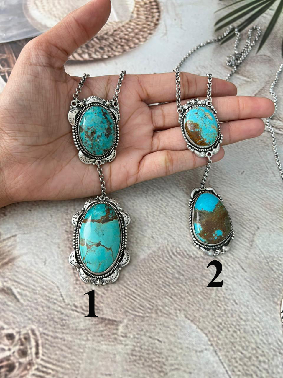 Handmade Sterling Silver Royston Turquoise Collection: Necklace "Signed Nizhoni"