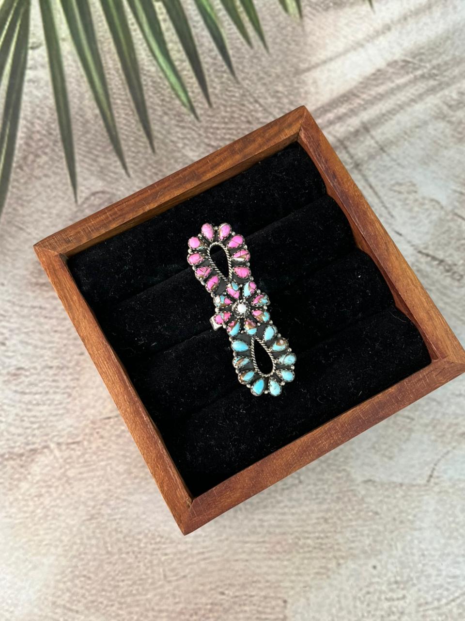 Handmade Sterling Silver Cotton Candy Adjustable Ring "Signed Nizhoni" (9)