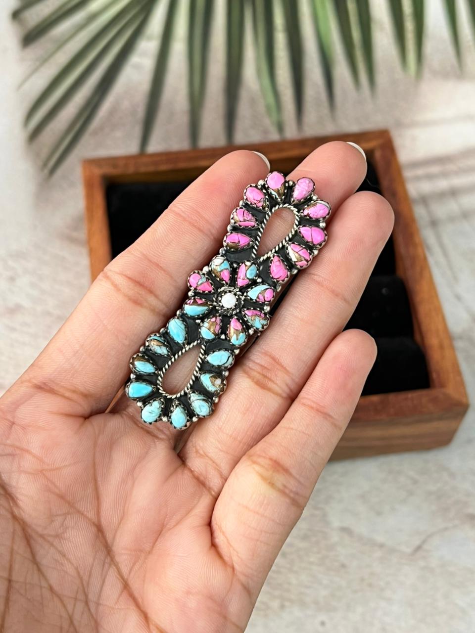 Handmade Sterling Silver Cotton Candy Adjustable Ring "Signed Nizhoni" (9)