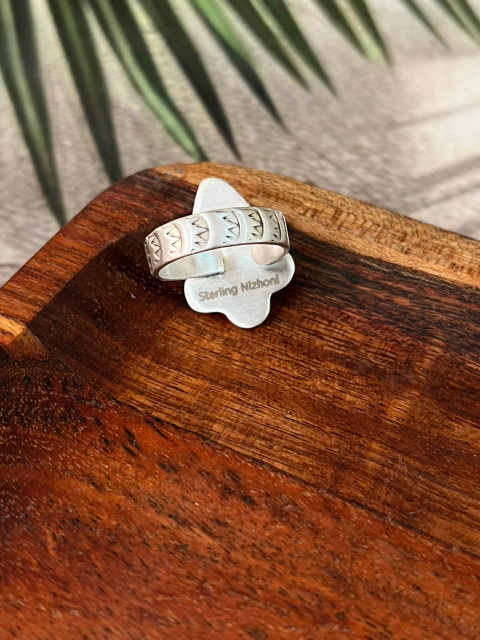 Handmade Sterling Silver Cotton Candy Adjustable Ring "Signed Nizhoni"