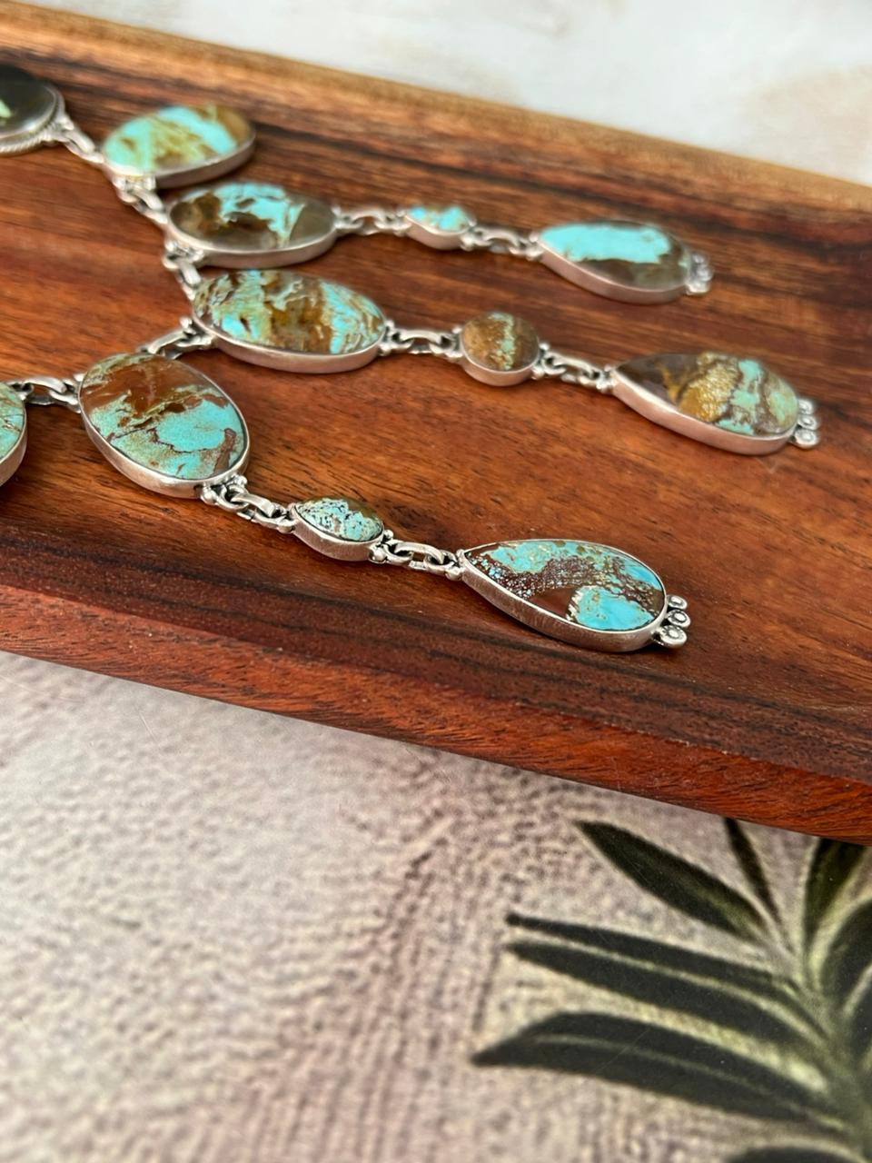 Handmade Sterling Silver Number 8 Turquoise Necklace "Signed Nizhoni"