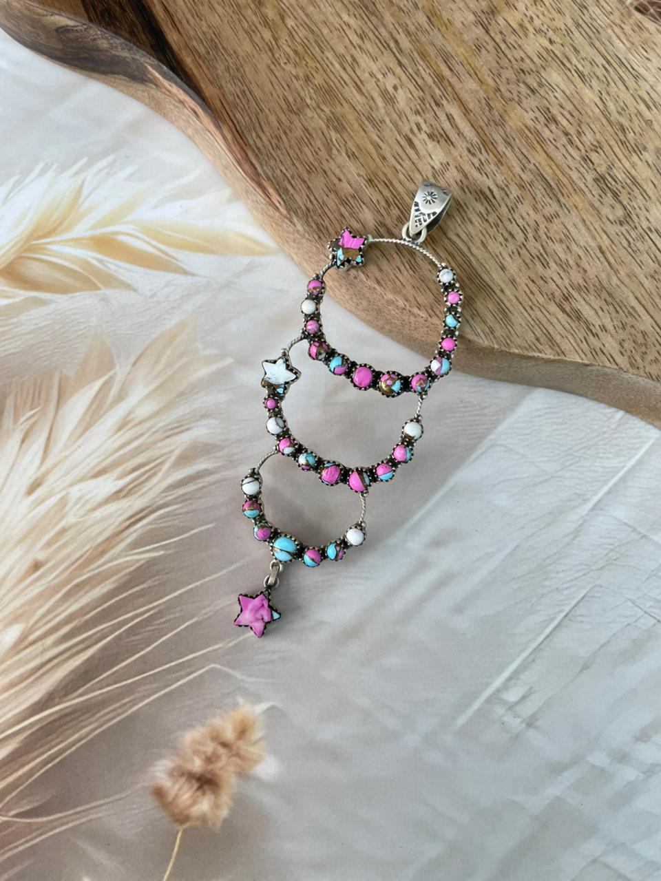 Handmade Sterling Silver Cotton Candy Pendant Signed Nizhoni (6)