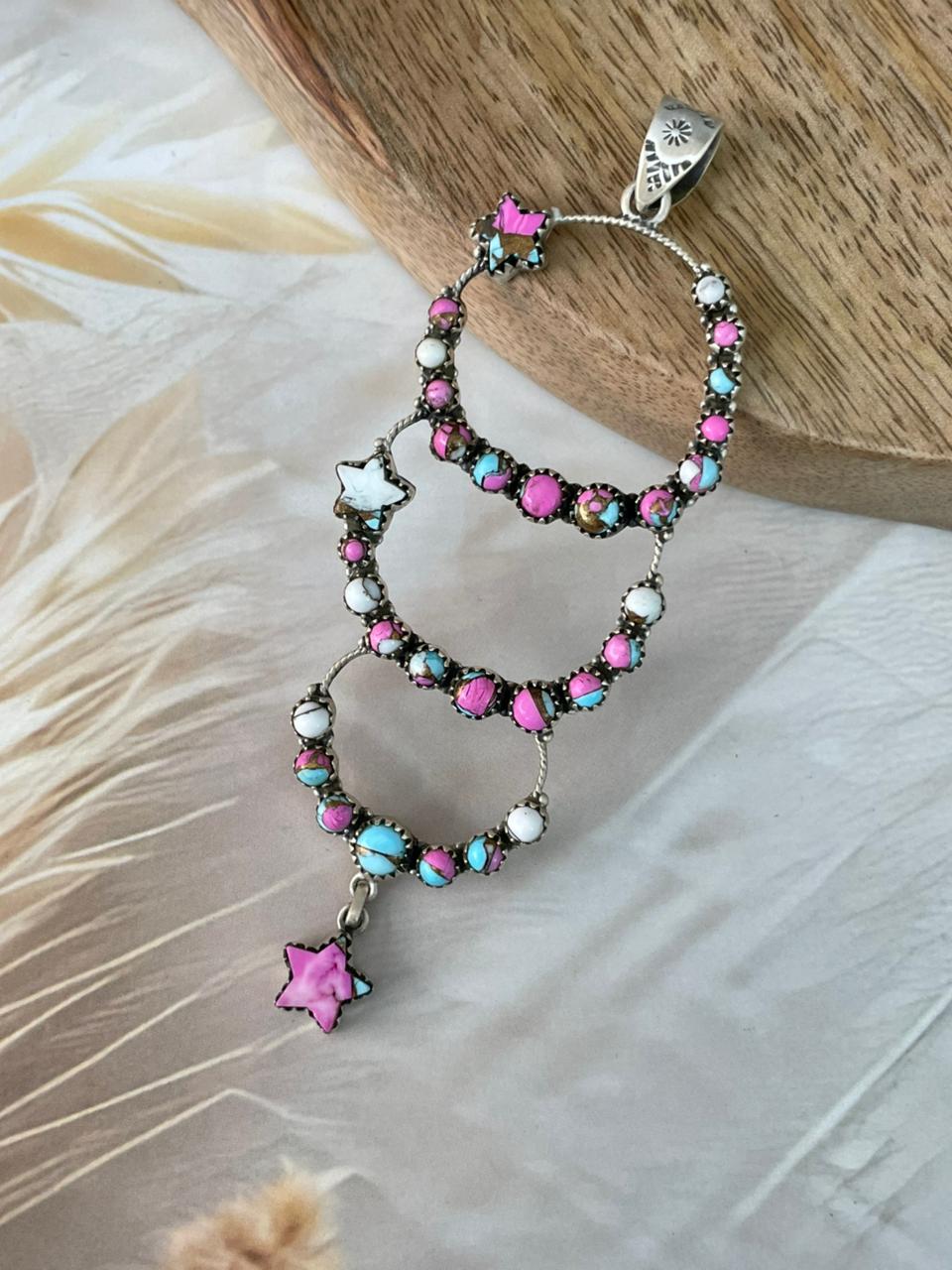 Handmade Sterling Silver Cotton Candy Pendant Signed Nizhoni (6)