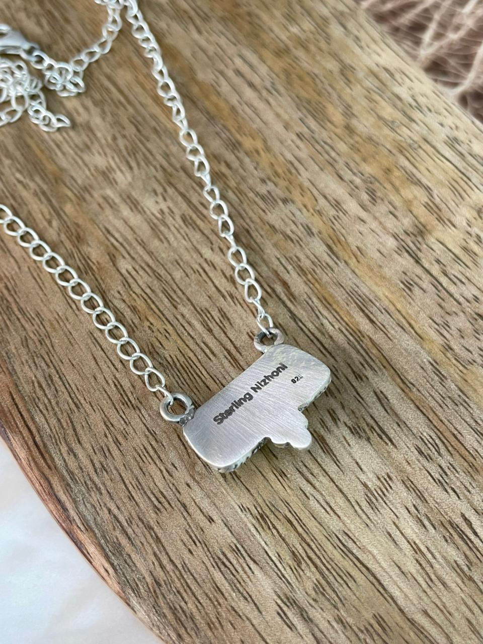 Handmade Sterling Silver Cotton Candy Necklace Signed Nizhoni