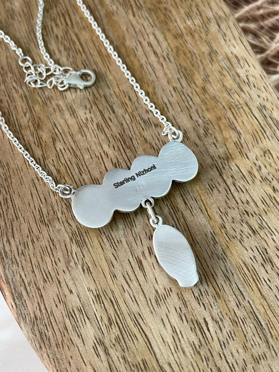 Handmade Sterling Silver Golden Hills Turquoise Necklace Signed Nizhoni (4)