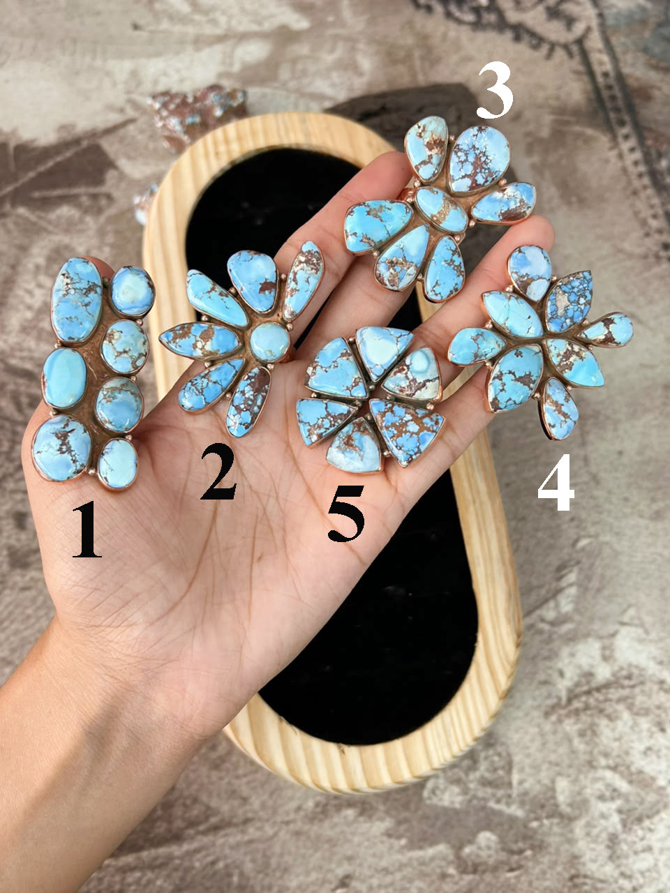 Handmade Golden Hills Turquoise Copper Collection: Adjustable Ring Signed Nizhoni