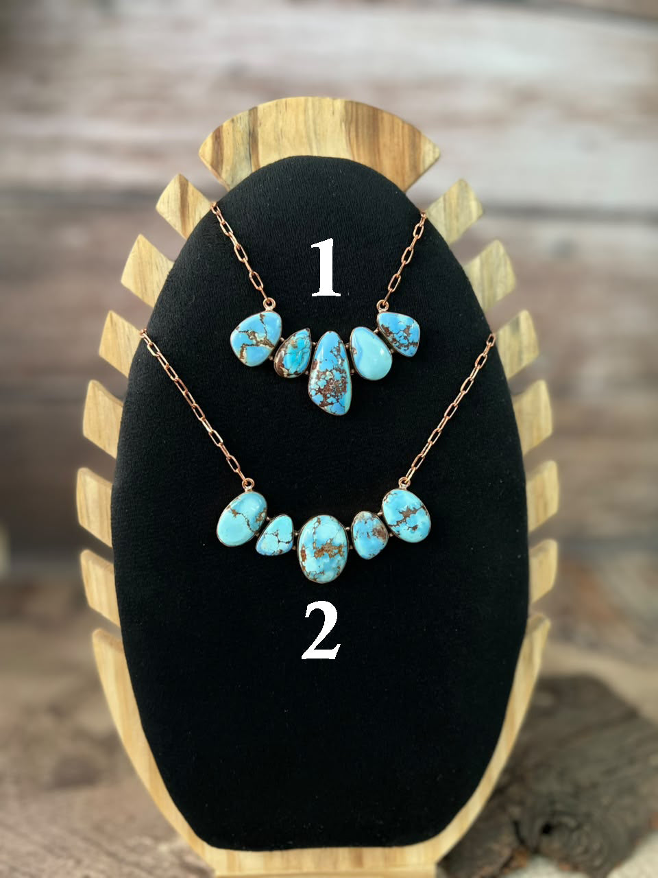 Handmade Golden Hills Turquoise Copper Collection: Necklace Signed Nizhoni