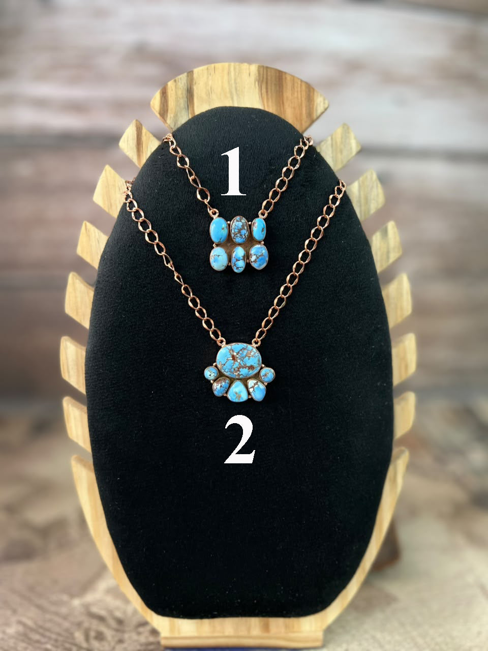 Handmade Golden Hills Turquoise Copper Collection: Necklace Signed Nizhoni