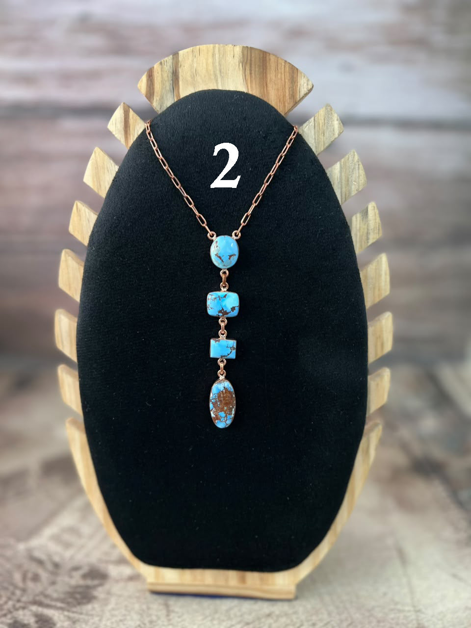 Handmade Golden Hills Turquoise Copper Collection: Necklace Signed Nizhoni