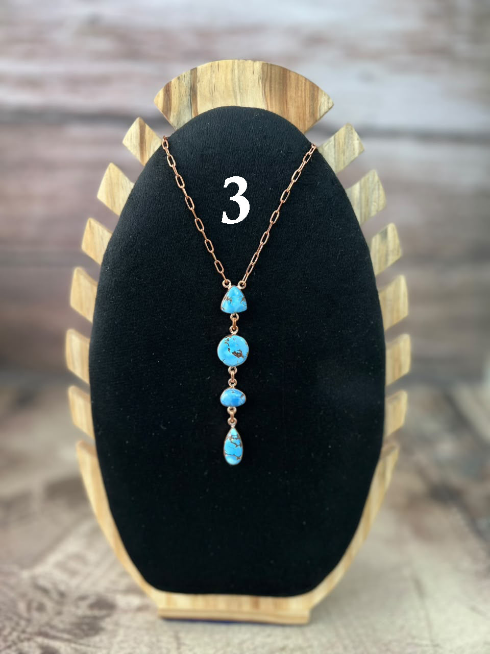 Handmade Golden Hills Turquoise Copper Collection: Necklace Signed Nizhoni