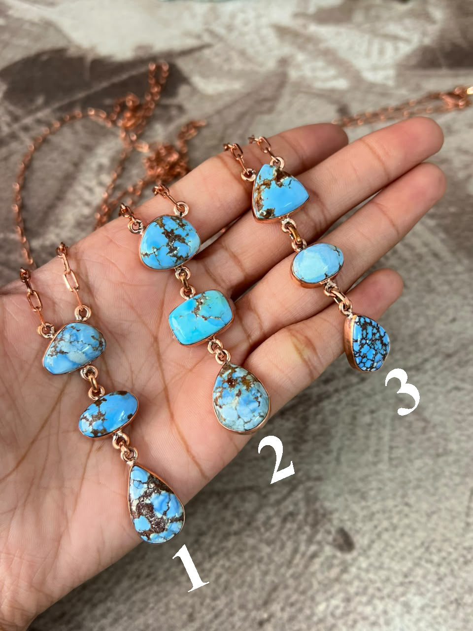 Handmade Golden Hills Turquoise Copper Collection: Necklace Signed Nizhoni