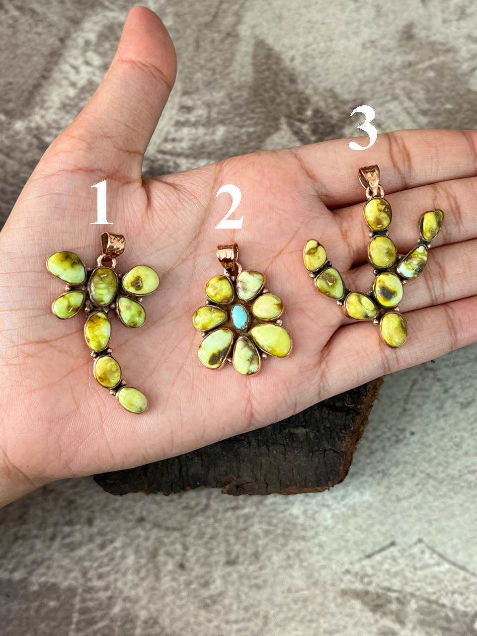 Handmade Palomino with White Water Turquoise Copper Collection: Pendant Signed Nizhoni