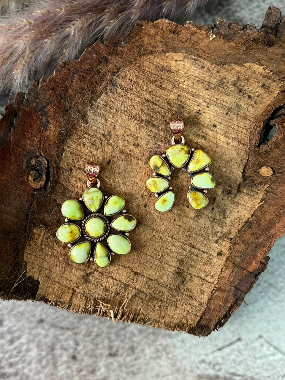 Handmade Palomino Turquoise Copper Collection: Pendant Signed Nizhoni